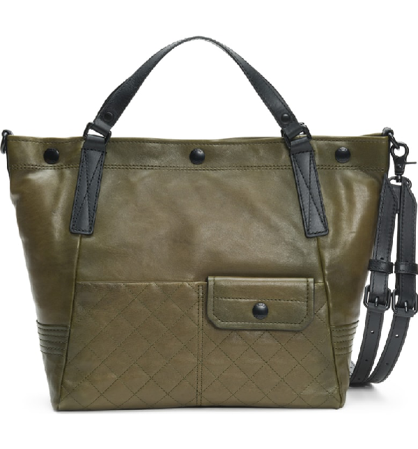 frye samantha quilted leather tote