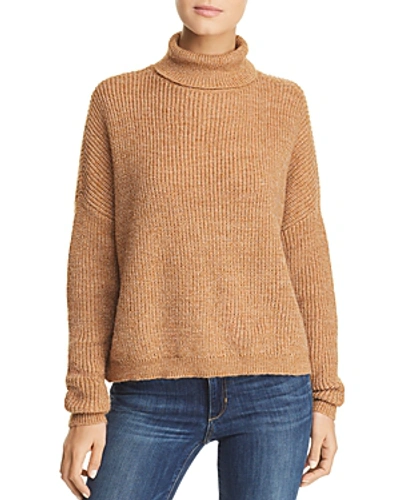 Vero Moda Ellen Ribbed Turtleneck Sweater In Tobacco Brown