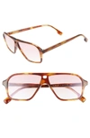 Monse X Morgenthal Frederics Traci 57mm Square Sunglasses In Crystal Tortoise/ Pink