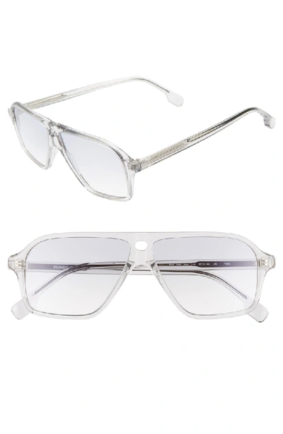 Monse X Morgenthal Frederics Traci 57mm Square Sunglasses In Smoke Crystal/ Grey