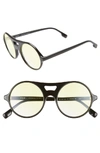 Monse X Morgenthal Frederics Robin 52mm Round Sunglasses In Black/ Yellow