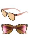 Smith Caper 53mm Chromapop(tm) Polarized Square Sunglasses - Matte Honey Tort/pnk/brn