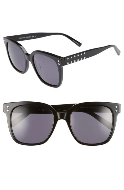 Rebecca Minkoff Cyndi Studded Square Sunglasses In Black