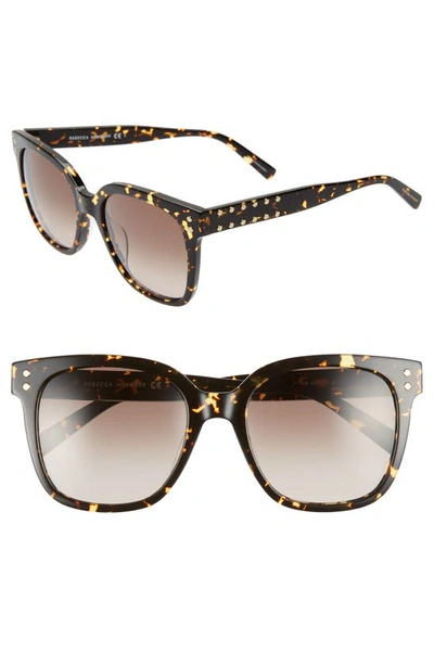 Rebecca Minkoff Cyndi Studded Square Sunglasses In Dark Havana