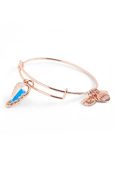 Alex And Ani Charity By Design Wing Expandable Wire Bangle In Rose Gold