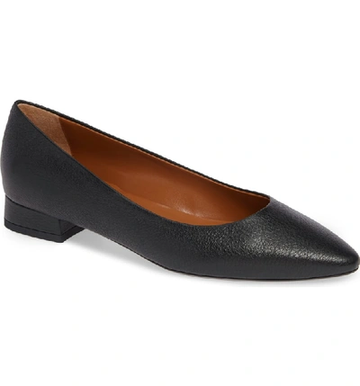 Aquatalia Penina Flat In Black Leather