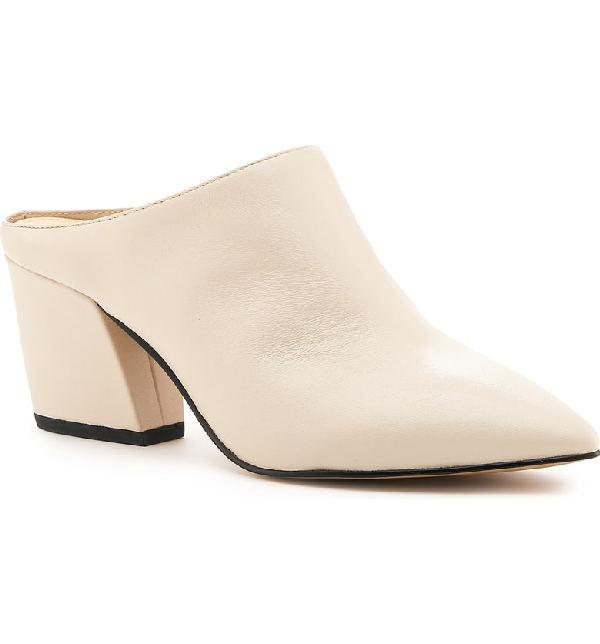 cream heeled mules