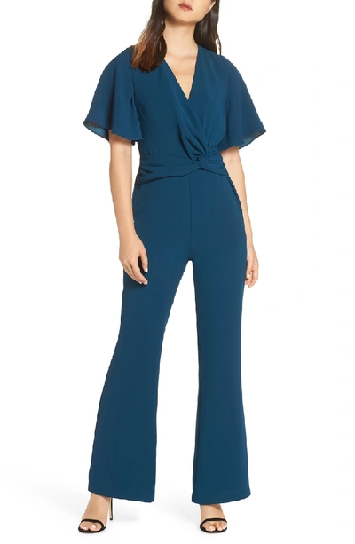 Harlyn Twist Front Jumpsuit In Forest Green
