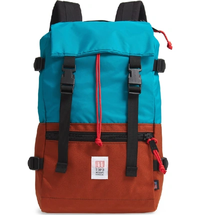 Topo Designs 'rover' Backpack In Turquoise/clay