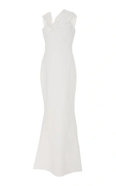 Cushnie Bridal Candice Off Shoulder Bodice Gown With Train In White