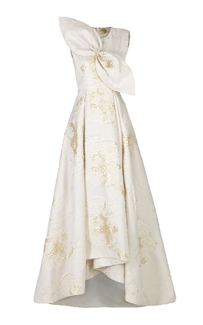 Anatomi Brocade I Pleated Dress In Gold