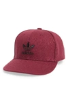 Adidas Originals Trefoil Snapback Baseball Cap - Red In Collegiate Burgundy/ Black