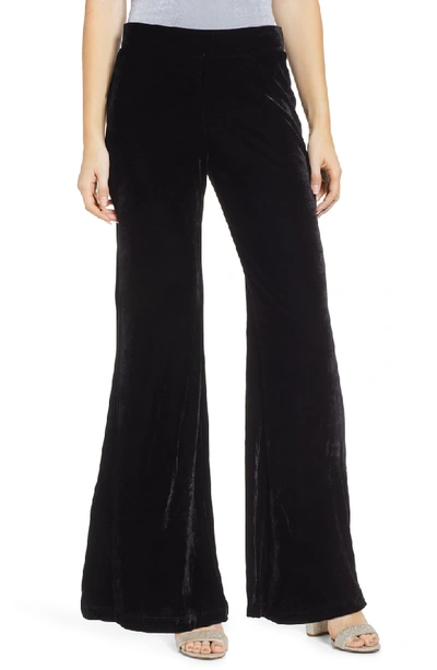 Love, Fire Velvet Flare Pants In Ebony