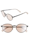 Rebecca Minkoff Stevie1 54mm Oval Sunglasses In Black