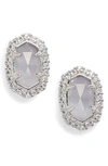 Kendra Scott 'cade' Drusy Stud Earrings In Slate Cats Eye/ Silver