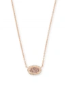 Kendra Scott Chelsea Pendant Necklace In Rose Gold Drusy/ Rose Gold