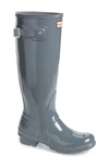 Hunter Women's Original Tall Gloss Rain Boots In Feather