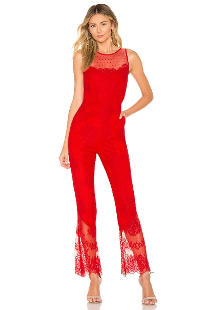 X By Nbd Rafaela Jumpsuit In Red Rose