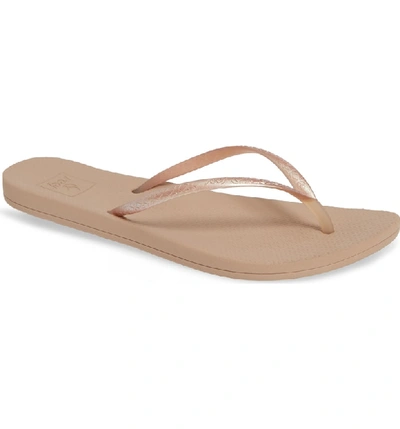 Reef Escape Lux Metallic Flip Flop In Rose Gold