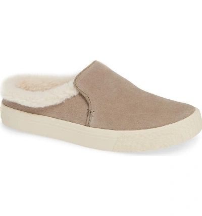 Toms Sunrise Faux Fur Lined Slip-on Sneaker In Desert Taupe Suede