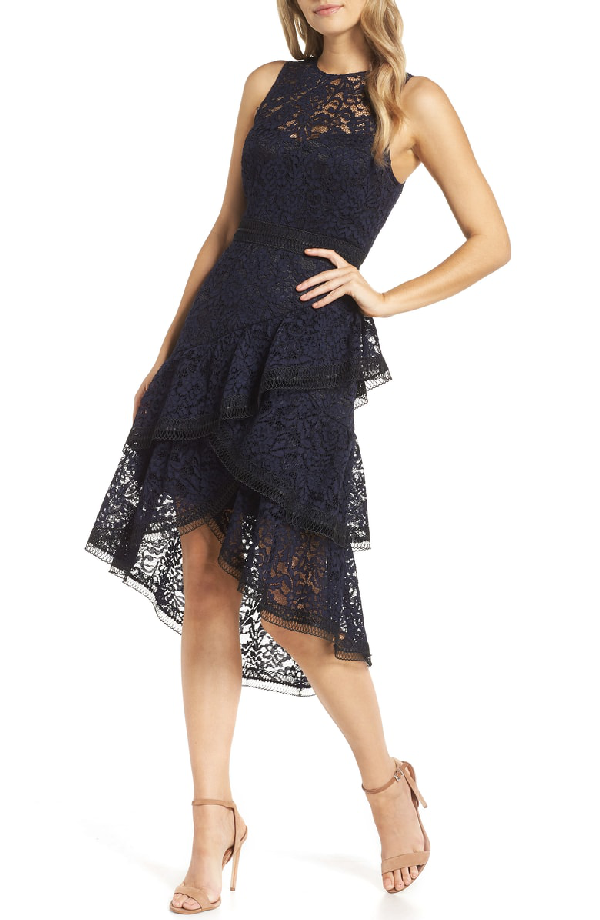 eliza j navy lace dress