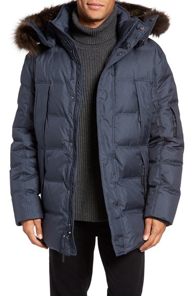 Andrew Marc Altitude Quilted Down Jacket With Genuine Fox Fur Trim Hood ...