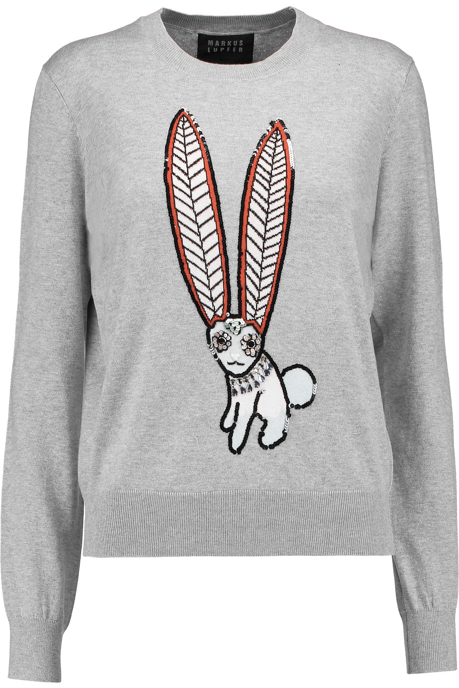 Markus Lupfer Grace Embellished Intarsia Cotton Sweater | ModeSens