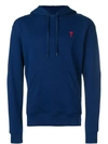 Ami Alexandre Mattiussi Ami De Coeur Hoodie In Blue