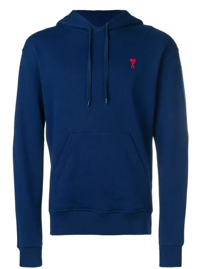 Ami Alexandre Mattiussi Ami De Coeur Hoodie In Blue