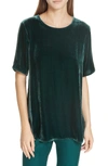Eileen Fisher Velvet Short-sleeve Top, Regular & Petite In Pine
