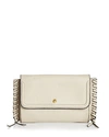 Annabel Ingall Emma Oversize Whipstitch Leather Clutch In Linen/gold
