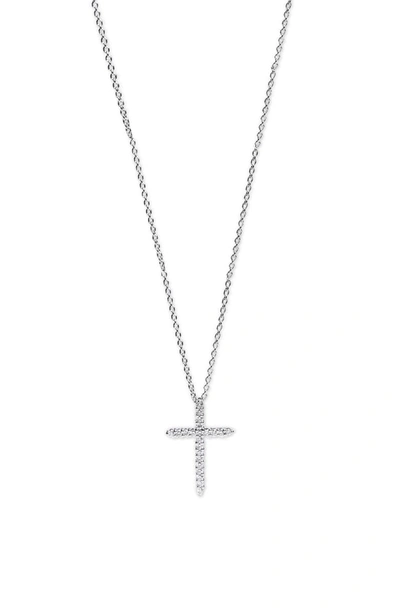 Roberto Coin Diamond Cross Necklace Set In 18k White Gold, 18