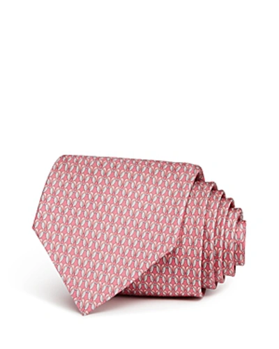 Ferragamo Penguins Silk Classic Tie In Pink