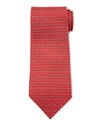 Ferragamo Gancini Dots Silk Classic Tie In Red