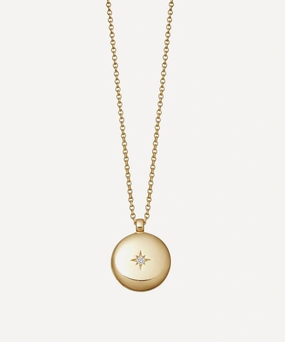 Astley Clarke Gold Plated Vermeil Silver Contemporary Sapphire Medium Astley Locket Necklace