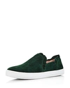 Kate Spade New York Women's Lilly Suede Ruffle Slip-on Sneakers In Dark Green