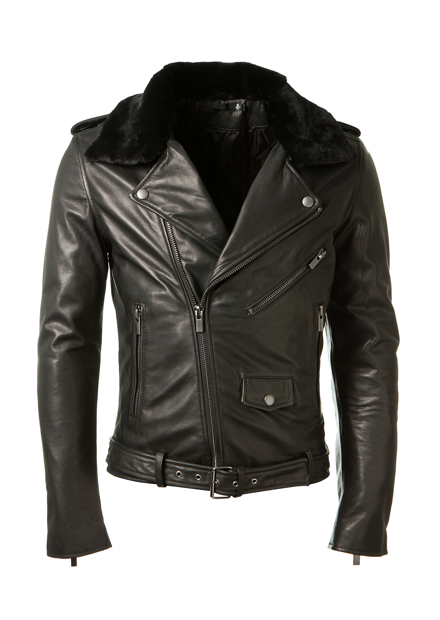 Blk Dnm Black Leather Biker Jacket | ModeSens