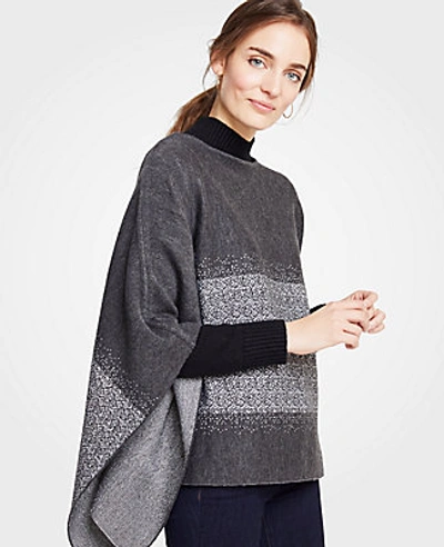 Ann Taylor Shimmer Poncho In Burnt Charcoal
