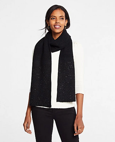 Ann Taylor Embellished Blanket Scarf In Black