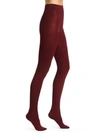 Wolford Velvet 66 Leg Support Shaping Black Out Tights In Merlot