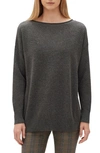 Lafayette 148 Cashmere Relaxed Pullover Sweater In Graphite