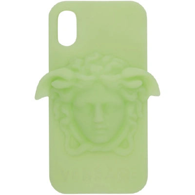 Versace Green 3d Medusa Iphone X Case In Dlu Glow