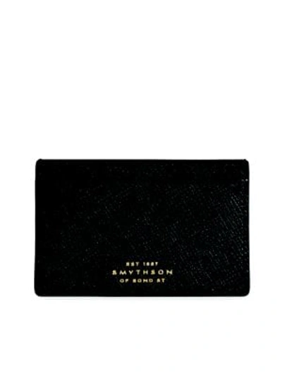 Smythson Panama   Leather Cardcase 771 In Black