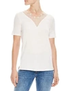 Sandro H18 Coquelicot Embellished Top In Ecru