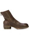 Guidi Rear Zip Ankle Boots In Brown
