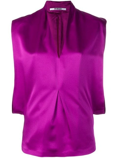 Chalayan V-neck Drape Top In Purple