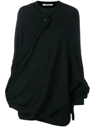 Chalayan Cape Knitted Top In Black