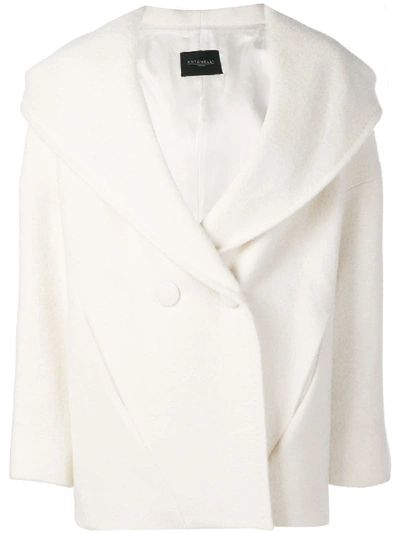 Antonelli Oversized Double Breasted Coat - White