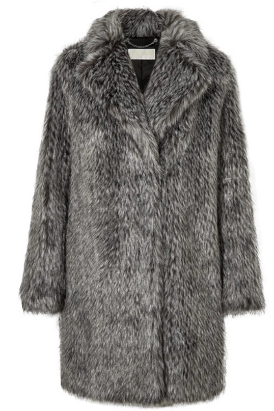 Michael Michael Kors Faux Fur Coat In Gray