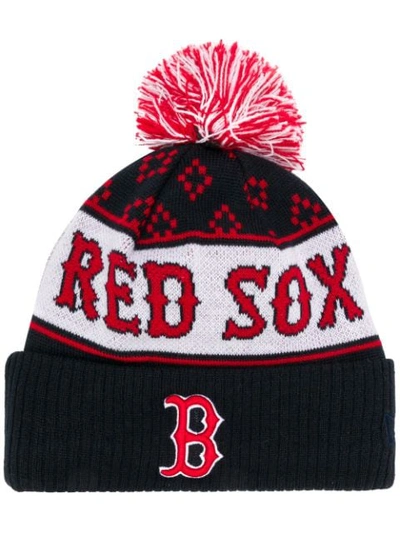 Marcelo Burlon County Of Milan Boston Red Sox Pom-pom Beanie In Red Multicolor